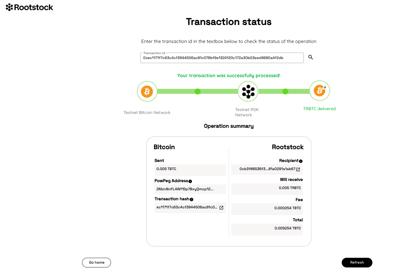 Transaction summary completed