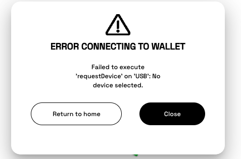 Connect device error