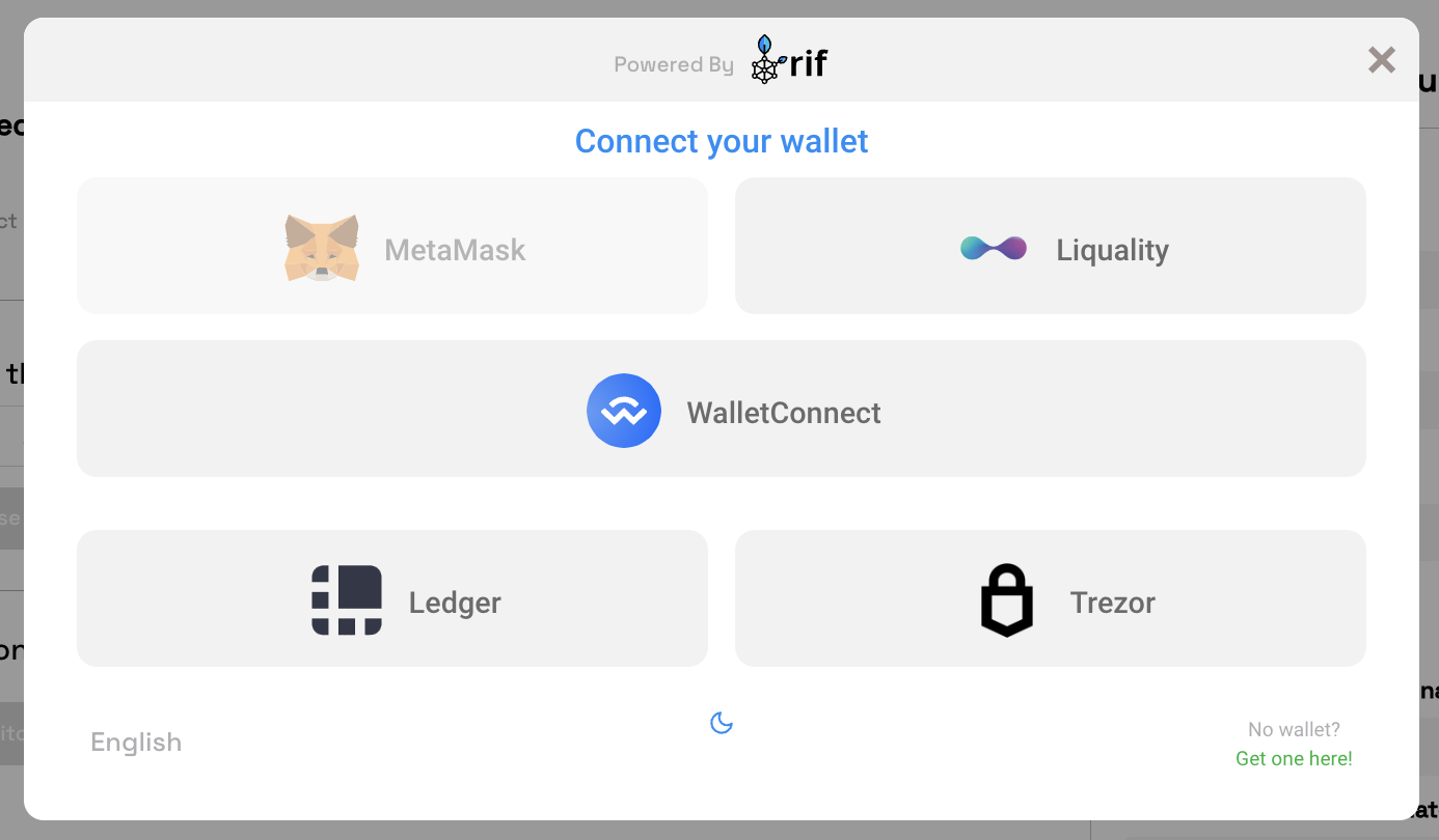 Select liquality wallet