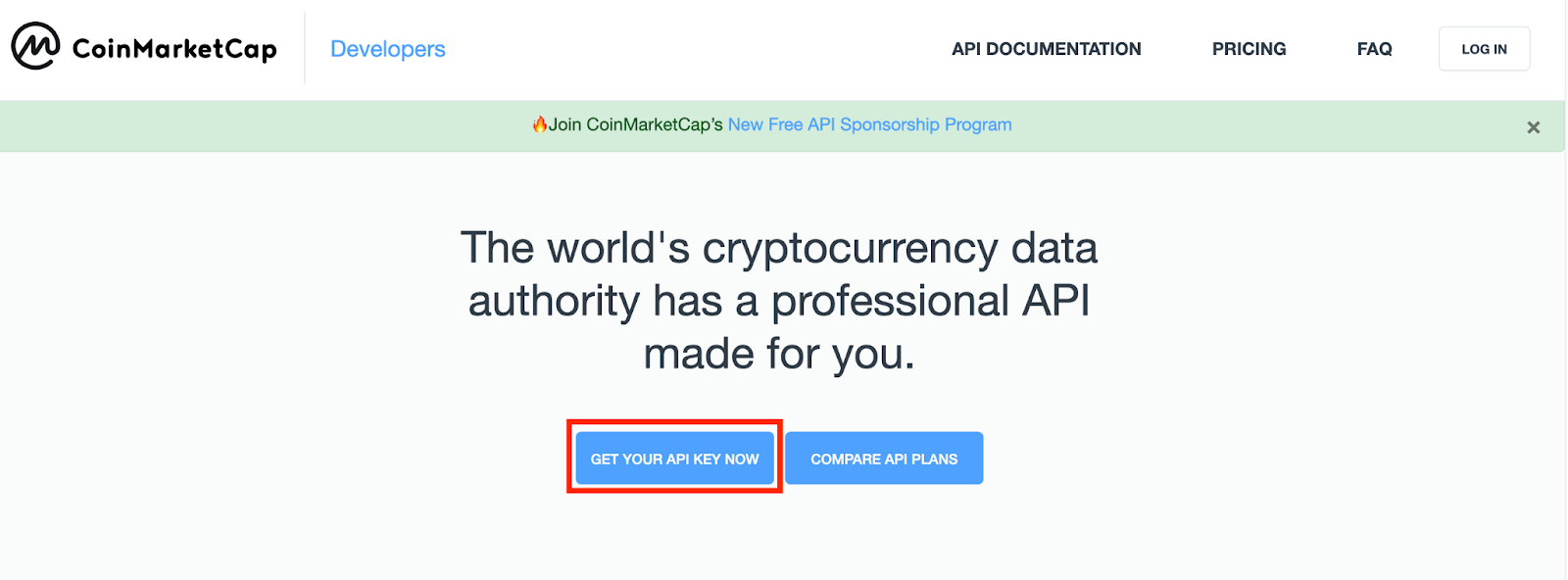 Coinmarketcap - Get API Key