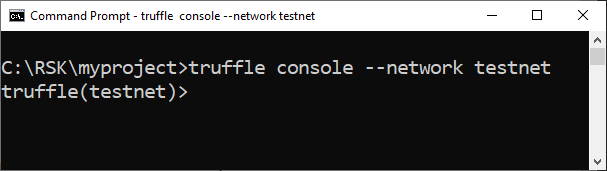 truffle console network testnet