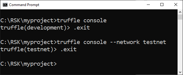 exit Truffle console