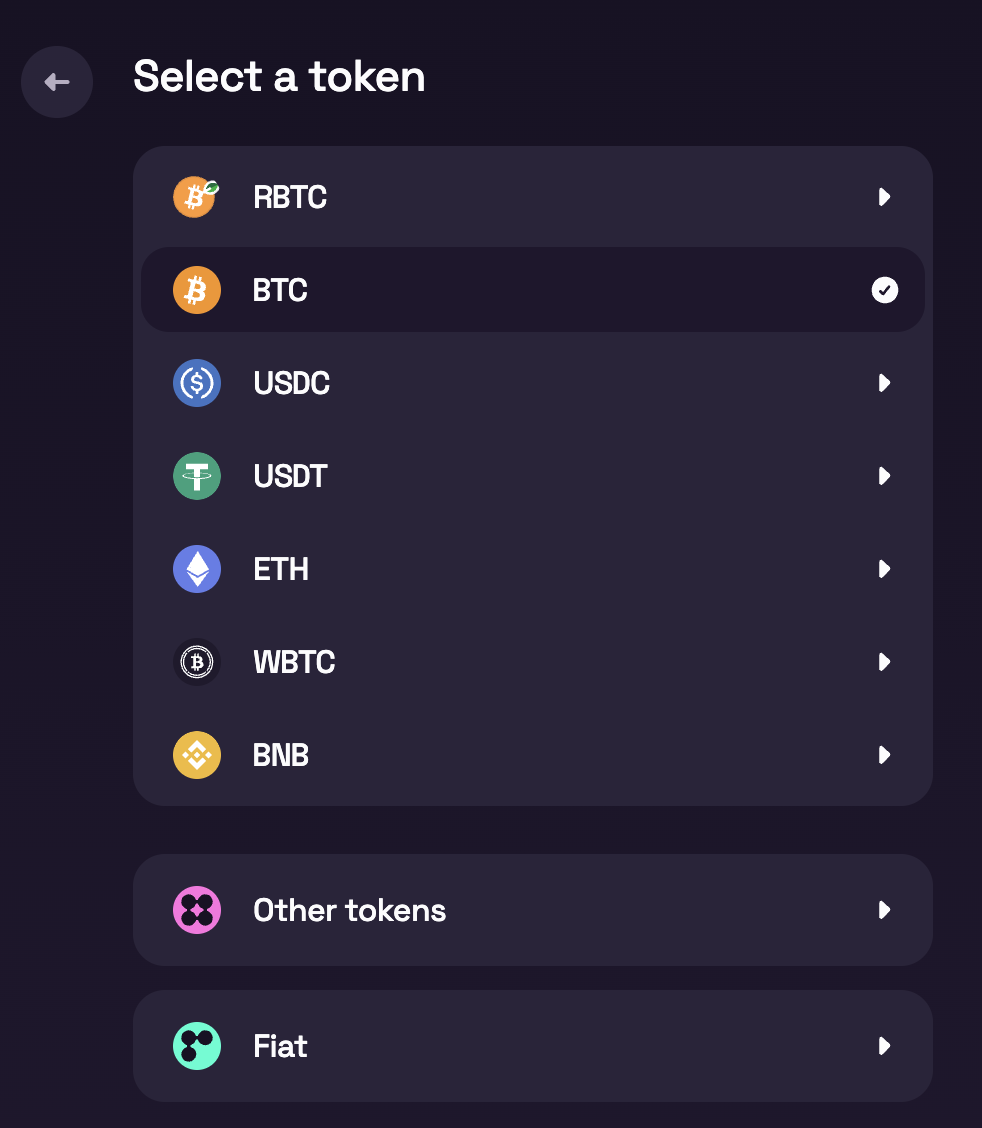 Select tokens
