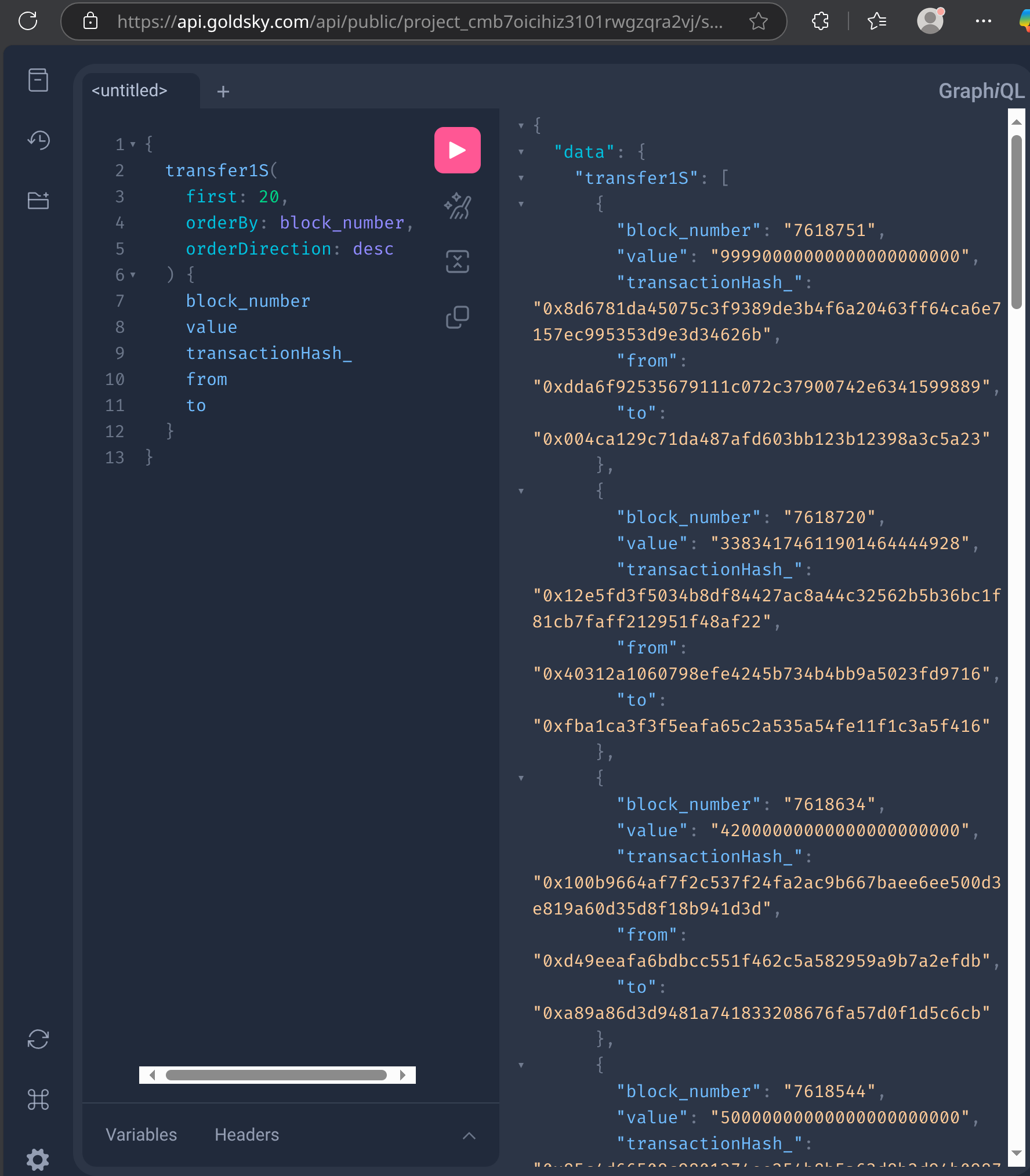 GraphiQL playground